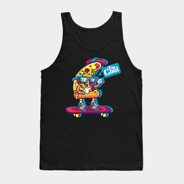 Skateboard Pizza Tank Top by saigon199x